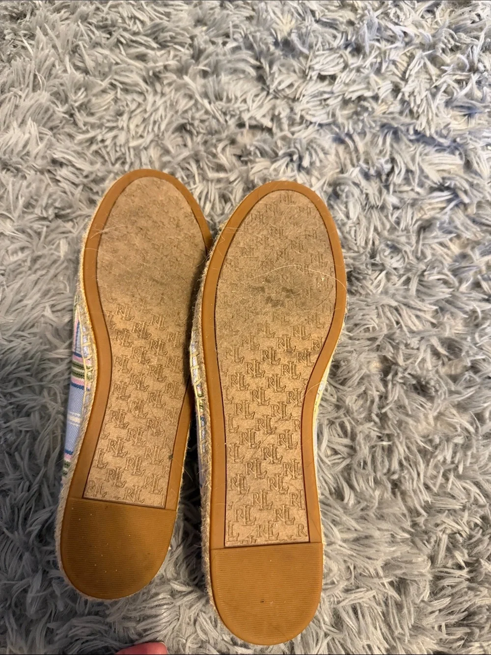 Ralph Lauren  Light Blue Multicolor Striped Espadrilles